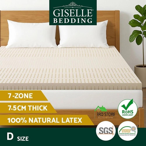 Giselle Bedding Latex Mattress Topper 7.5cm Doule