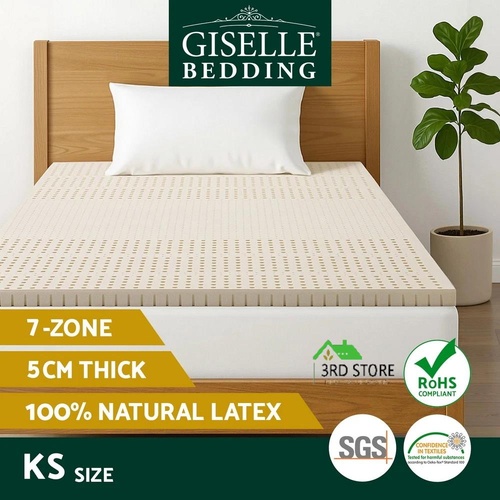 Giselle Bedding Latex Mattress Topper 5cm King Single