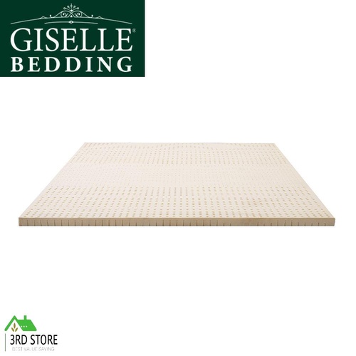 Giselle Bedding 7 Zone Latex Mattress Topper Underlay 7.5cm Queen Mat Pad Cover