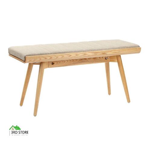 Rollo Ash Wood Bench with Cushion Temple & Webster