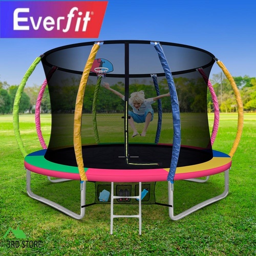RETURNs Everfit 10FT Trampoline Round Trampolines Basketball set Safety Net