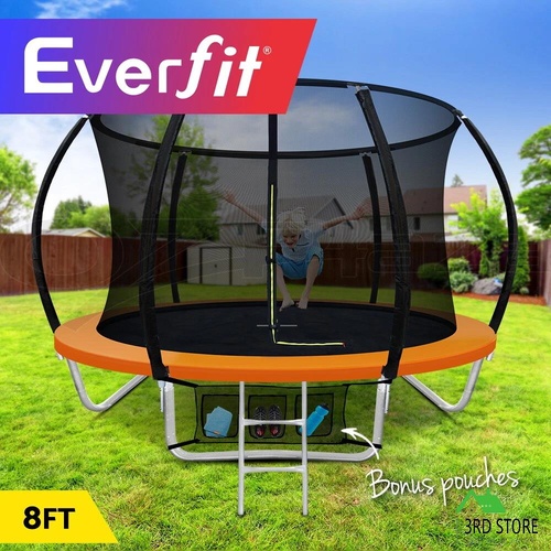 Everfit 8FT Trampoline Round Trampolines Kids Enclosure Safety Net Pad Outdoor