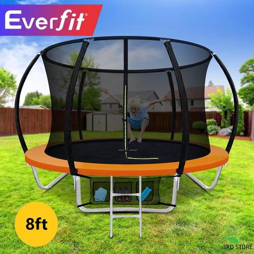 Everfit 8FT Trampoline Round Trampolines Kids Enclosure Safety Net Pad Outdoor