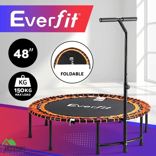 Everfit 48inch Fitness Foldable Trampoline Jumping Rebounder Home Gym Handrail