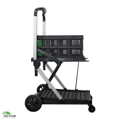 COS 2 Tier Folding Trolley with basket