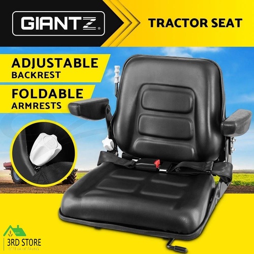 Giantz Tractor Seat Forklift Excavator Universal Suspension Backrest Truck Chair