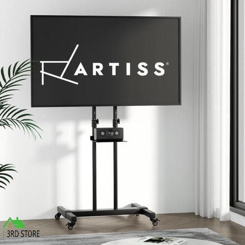 Artiss Steel Mobile TV Stand Cart Height-adjust up to 65" screens 40kg
