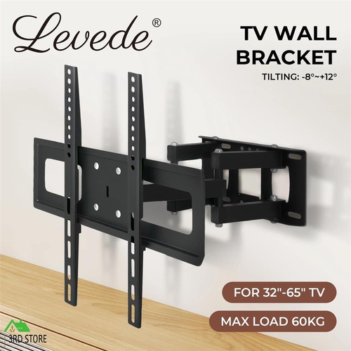 Levede Full Motion TV Wall Mount Bracket Swivel Tilt LED LCD Plasma 32-65 Inch