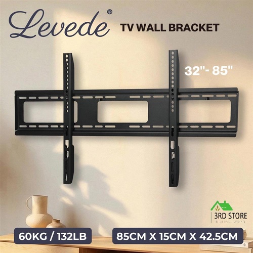 Levede TV Wall Bracket Slim 32-85 In Flat LED LCD OLED Plasma VESA 800x400