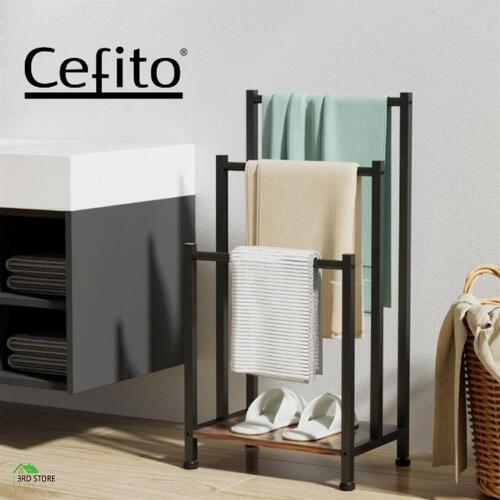 3 Tier Towel Rack Rail Freestanding Holder Bathroom Organizer Laundry Drying Bar