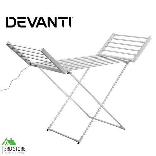 Devanti Electric Heated Towel Clothes Airer Rack Dryer Warmer Stand Rail