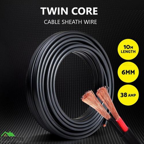 6MM Electrical Cable Electric Twin Core Extension Wire 10M Car 450V 2 Sheath