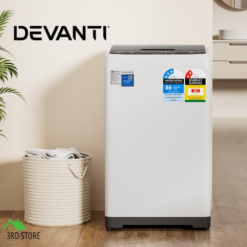 Devanti 6kg Top Load Washing Machine 8 Programs Quick Wash Clothes Washer White
