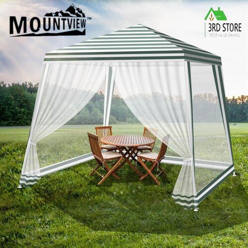Mountview Pop Up Marquee Gazebo 3x3m Outdoor Canopy Wedding Tent Mesh Side Wall