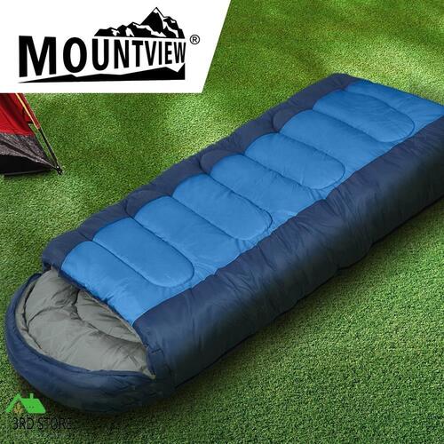 Mountview 220x85cm -20 Degree Envelope Shaped Camping Single Sleeping Bag Blue