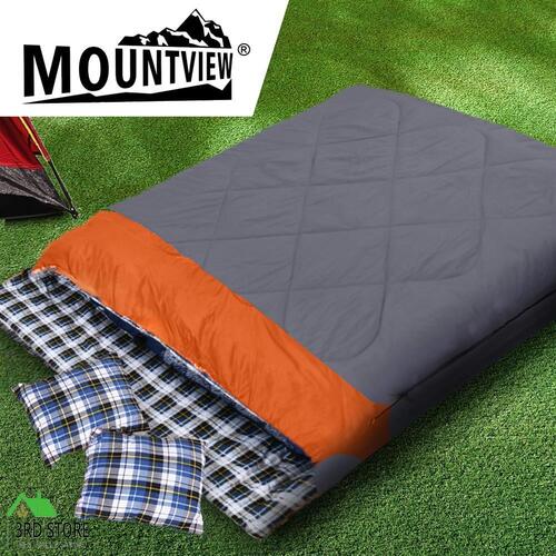 Mountview Double Sleeping Bag Bags Outdoor Camping Hiking Pillow -10 Thermal