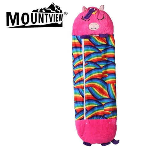 Mountview Sleeping Bag Child Pillow Kids Bags Happy Napper Gift Unicorn 180cm L