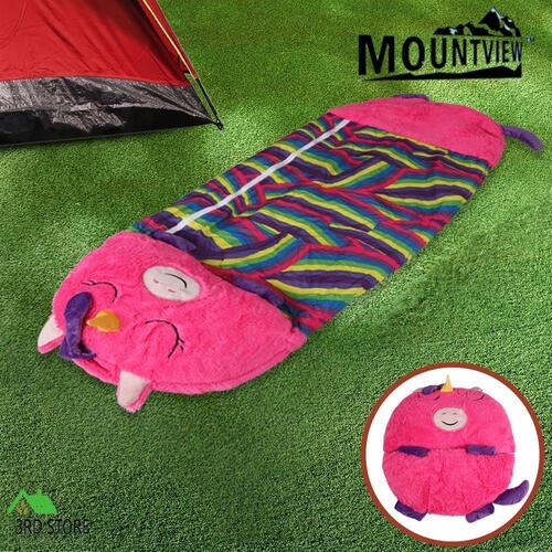 Mountview Sleeping Bag Child Pillow Kids Bags Happy Napper Gift Unicorn 135cm S