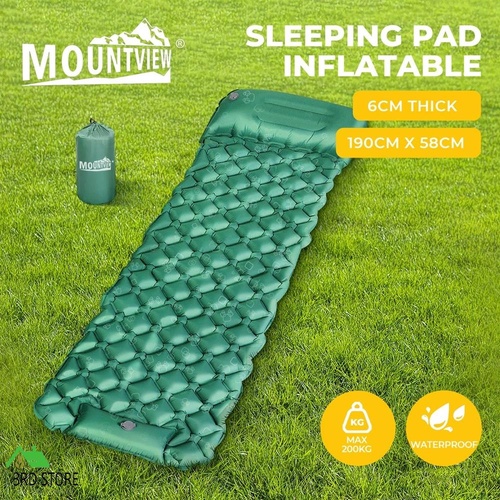 Mountview Sleeping Pad Inflatable Mattress Camping Air Bed Single Pillow 6CM