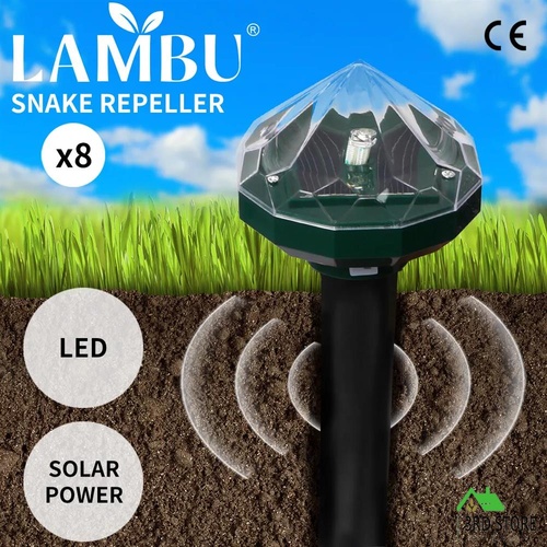 Lambu 8X Snake Repeller Rat Mouse Trap Pest LED Solar Powered Repellent Rodent