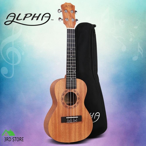 Alpha 26" Tenor Ukulele Mahogany Ukuleles Uke Hawaii Guitar w/ Carry Bag Tuner