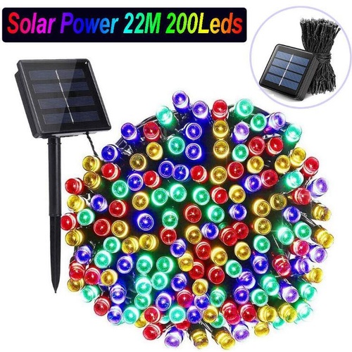 200LED/22M Multi-Colour LED Solar Fairy String Lights Xmas Wedding Garden Party