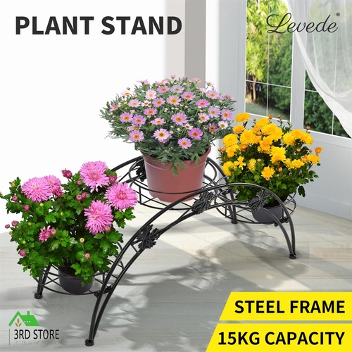 Levede Plant Stand Outdoor Indoor Metal Flower Pots Rack Corner Planter Shelf