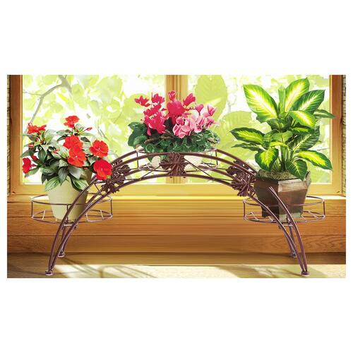 Levede Arch Shape Metal Plant Stand with 3 Plant Pot Space in Bronze Colour