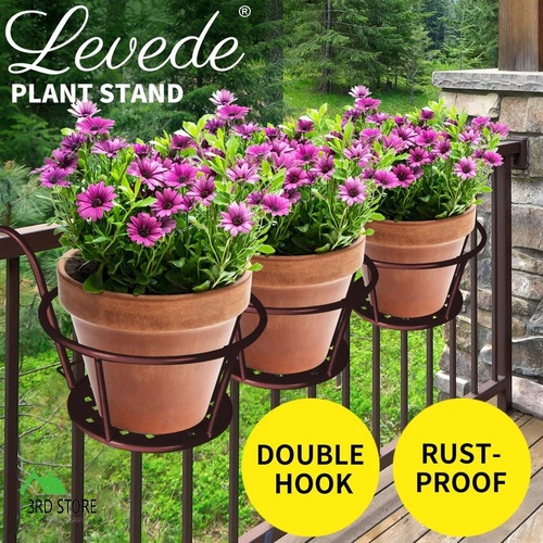 Levede 3x Metal flower Holder Stand Hanging Pot Basket Plant Garden Wall Storage