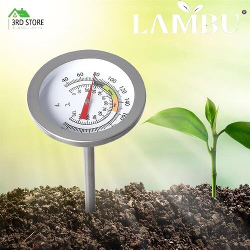 90cm Soil Thermometer Compost Garden Ground Stainless Steel 0-120deg Fertilizer
