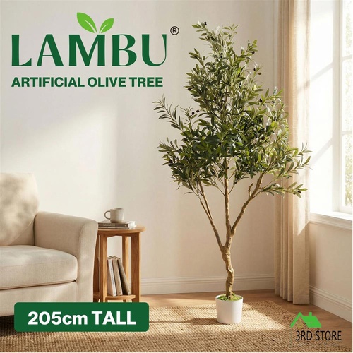Lambu Artificial Olive Tree Palm Fake Green Leaves Natural Plants Indoors 205cm