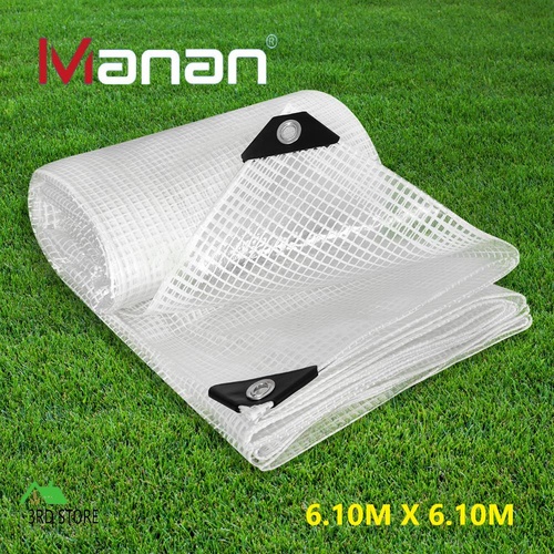 Manan Tarp Tarpaulin 200GSM Camping Heavy Duty Tent Waterproof Cover 6.1mx6.1m
