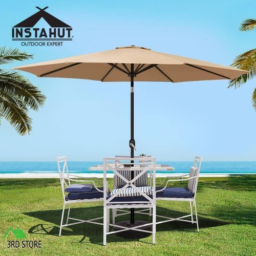 Instahut Outdoor Umbrella 3m Umbrellas Beach Garden Tilt Sun Patio Deck Pole UV