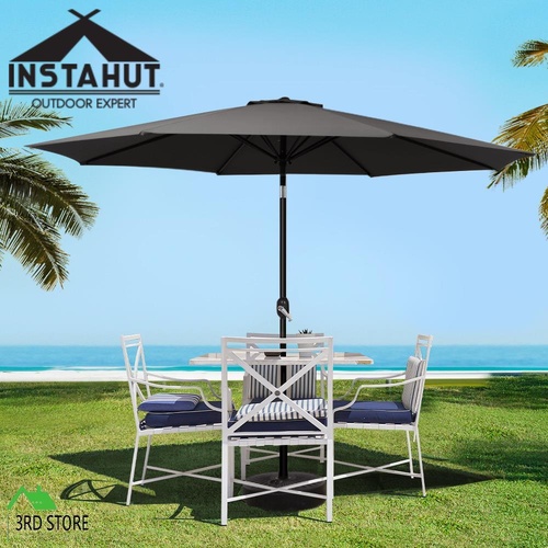 Instahut Outdoor Umbrella 3m Umbrellas Garden Beach Tilt Sun Patio Deck Pole UV