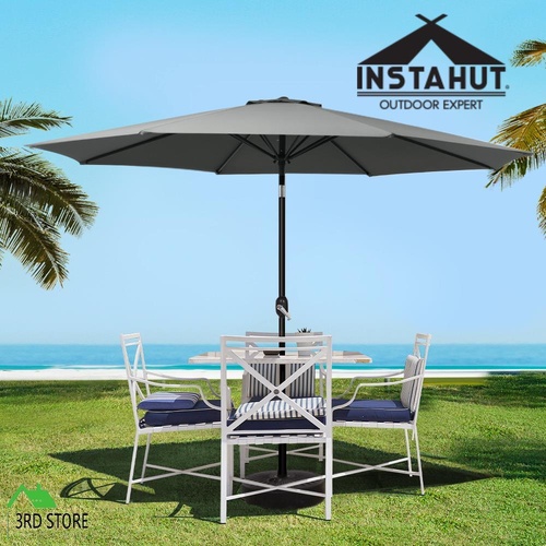 Instahut Outdoor Umbrella 3m Umbrellas Garden Beach Tilt Sun Patio Deck Shelter