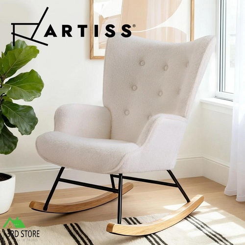 Artiss Rocking Chair Armchair Nursing Lounge Rocker Accent Chairs Boucle Fabric