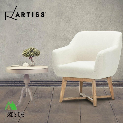 Artiss Tub Chair Armchair Solid Lounge Armchairs Single Sofa Accent Fabric Retro