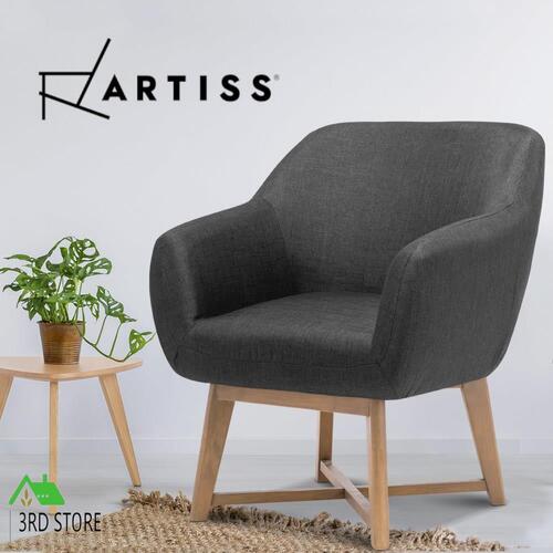 RETURNs Artiss Armchair Lounge Chair Tub Accent Armchairs Fabric Sofa Chairs Single Seat
