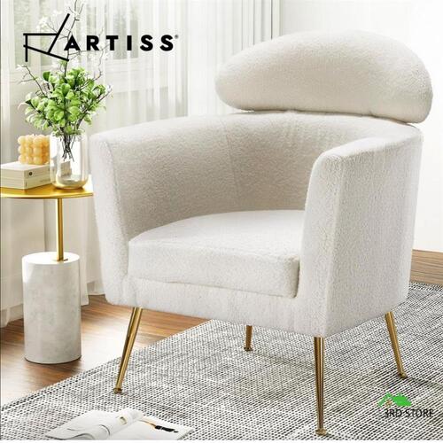 Artiss Armchair Lounge Chair Accent Chairs Sofa Armchairs Sherpa Boucle White