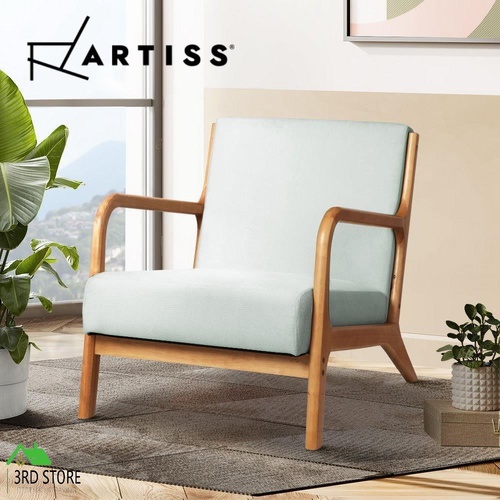 Artiss Armchair Lounge Chair Accent Armchairs Couch Sofa Bedroom Grey Wood