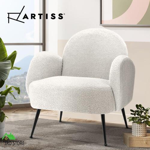 Artiss Armchair Lounge Chair Armchairs Accent Arm Chairs Sherpa Boucle White