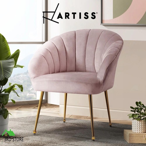 Artiss Armchair Lounge Chair Armchairs Accent Chairs Velvet Sofa Pink Couch