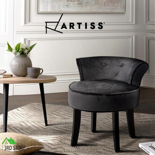 Artiss Velvet Vanity Stool Backrest Stools Dressing Table Chair Makeup Bedroom