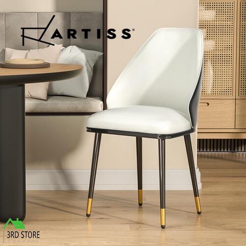 RETURNs Artiss Dining Chairs Wooden Chair Kitchen Cafe Faux Leather Padded Seat Set Of 2