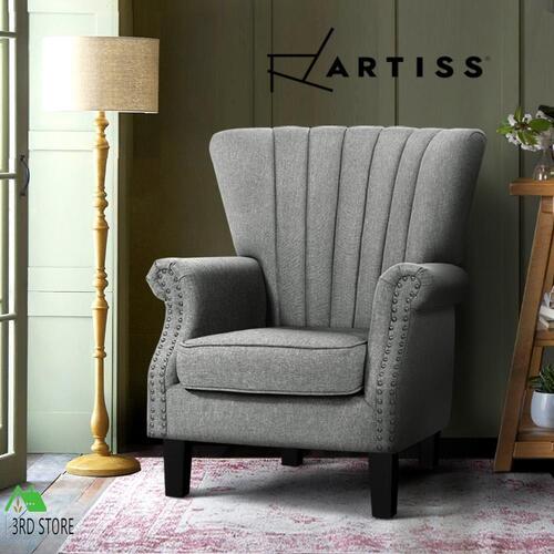 Artiss Upholstered Fabric Armchair Accent Tub Chairs Modern seat Sofa Lounge