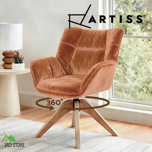 Artiss Swivel Chair Armchair Nursing Velvet Brown