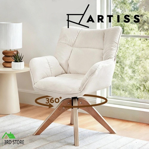 Artiss Swivel Chair Armchair Nursing Velvet White