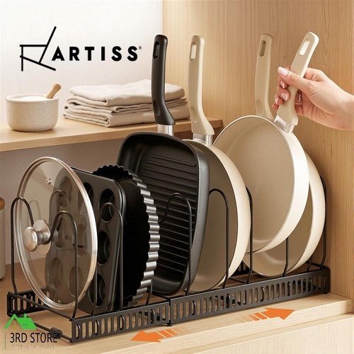 Artiss Expandable Pots and Pans Organizer Rack Cookware Holder Kitchen Cabinet Rack