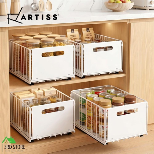 Artiss 4 Pack Pull out Drawers for Cabinets Foldable Slide Out Drawers