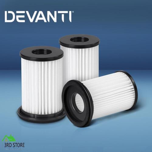 Devanti 150W Handheld Vacuum Cleaner Cordless Stick Replacement Filter - 3 Pack